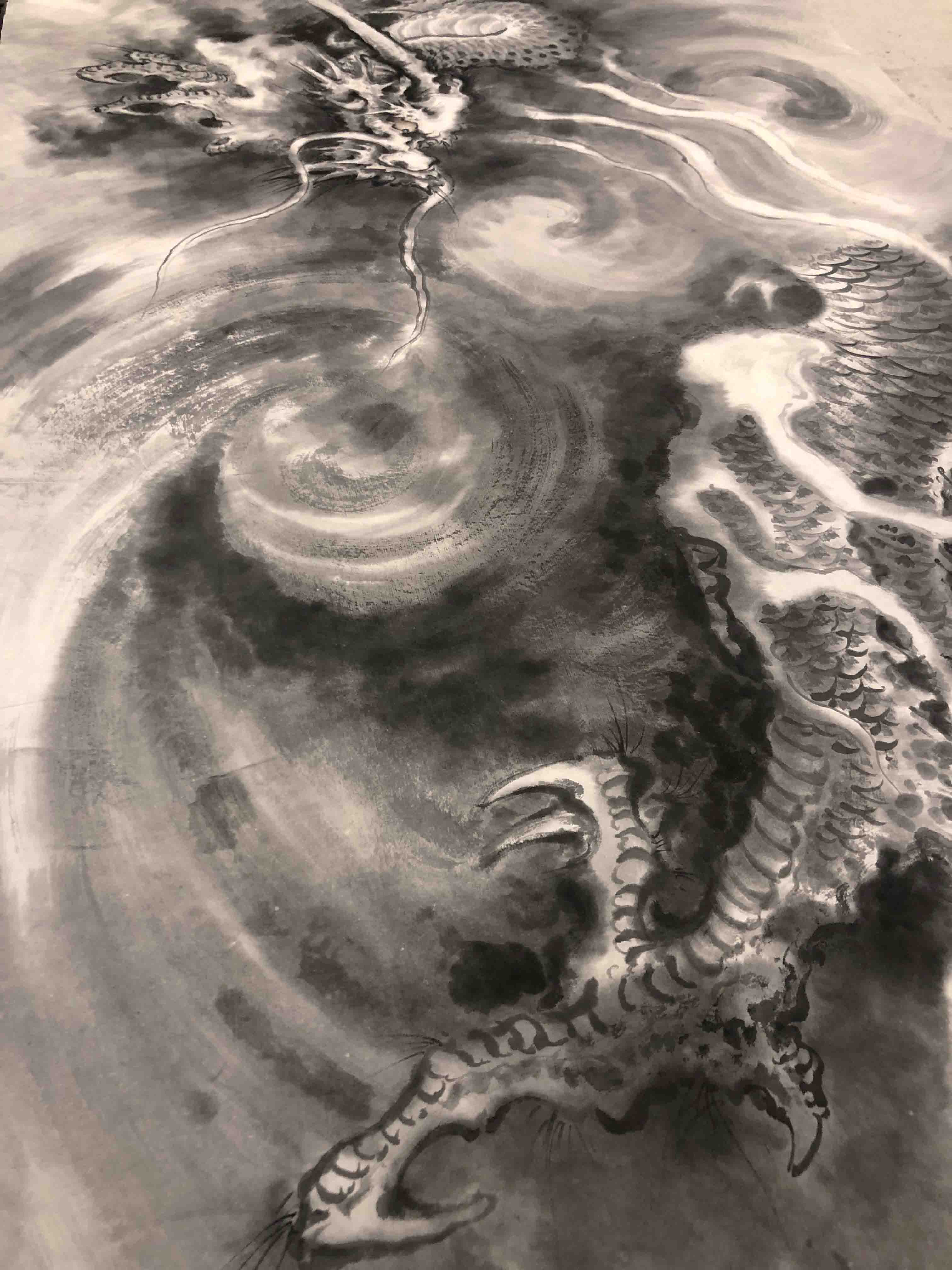 中国龙国画龙青龙《墨龙》四尺
