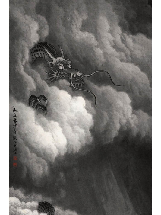 近代画家房毅国画龙作品欣赏